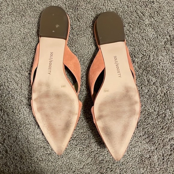 Pink Suede Pointed Flats - Picture 3 of 3